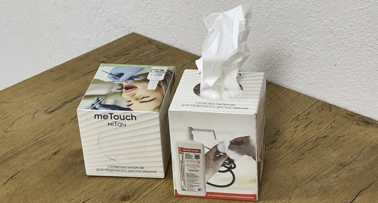 Серветки для медичного застосування, двошарові, meTouch (міТач), №80