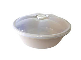 Миска таз пластиковий харчовий з кришкою Dunya plastik 10428 D 48 cm H 17 cm 21 літр