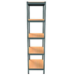 Стелаж металевий 2100х450x450 чорний Light, стелаж складський, металевий стелаж з полицями з ДСП, стелаж в погріб, стелаж в гараж
