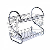 Сушарка органайзер для посуду настільна з піддоном Kitchen Storage Rack