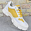 Кросівки жіночі демісезонні Veagia, кросівки Білі з жовтим екошкіра + еко-замша, фото 9