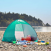 Палатка пляжная (150х165х110см), Бирюзовая / Автоматическая палатка для отдыха / Пляжная двухместная палатка