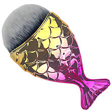 Макіяжний пензлик для професійного макіяжу "Рибка" Золотий з рожевим, Градієнт №2