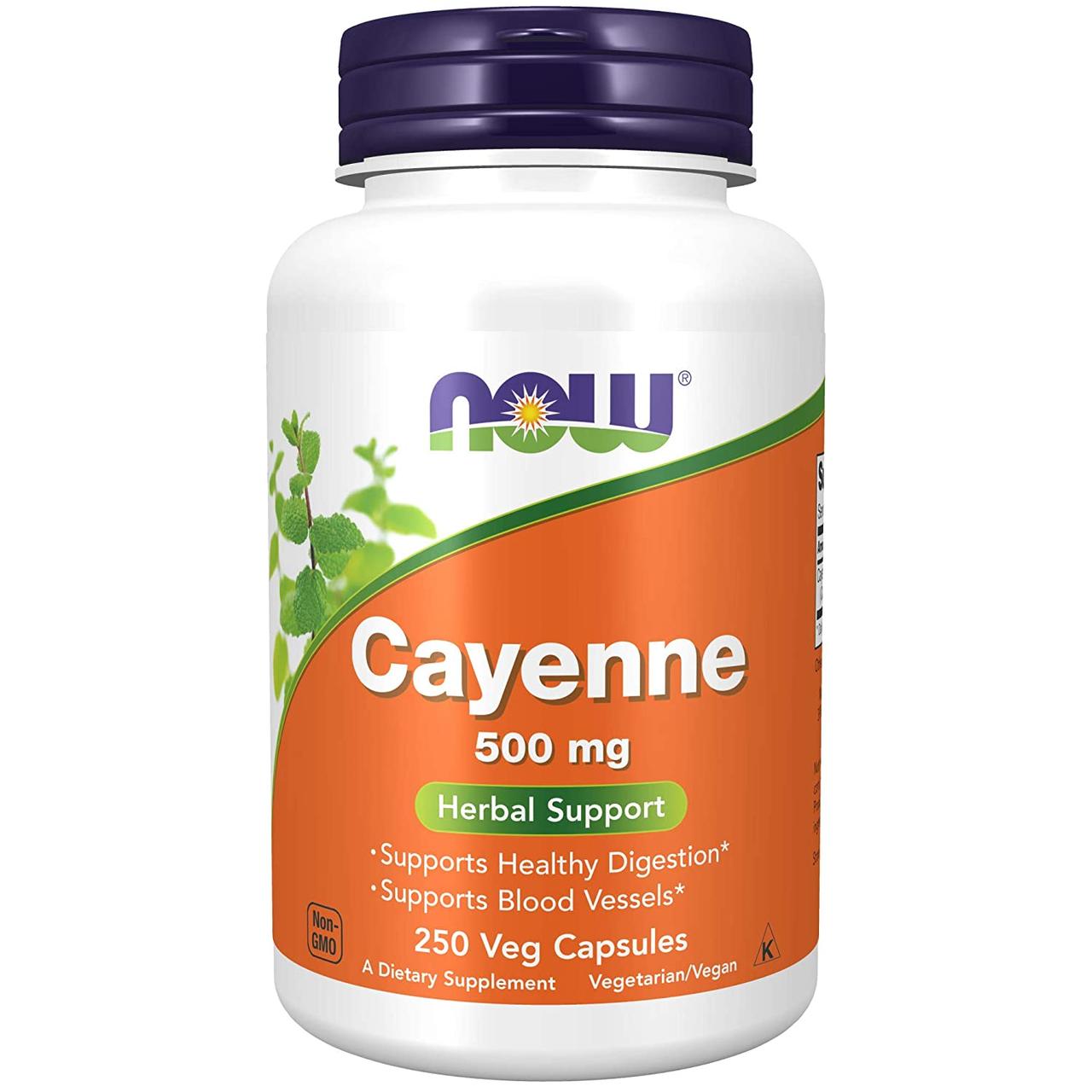 Кайенський перець NOW Foods Cayenne 500 mg 250 veg caps