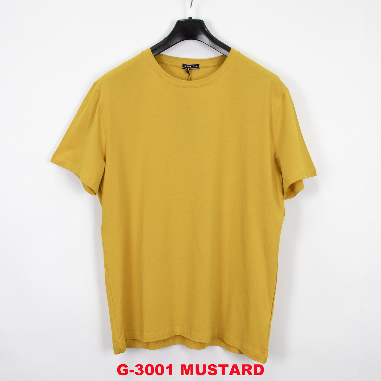 Футболка чоловіча NOVEL G-3001 MUSTARD 95% бавовна 5% еластан 6XL(Р)