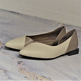 Шкіряні балетки з відкритим бочком, фото 5