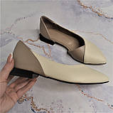 Шкіряні балетки з відкритим бочком, фото 4