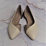 Шкіряні балетки з відкритим бочком, фото 3