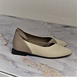 Шкіряні балетки з відкритим бочком, фото 6