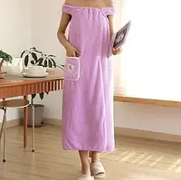 Рушник халат жіночий флісовий фіолетовий