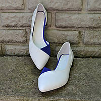 Шкіряні балетки з відкритим бочком