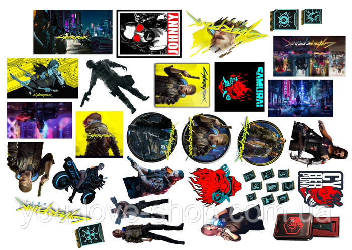 Стикеры Киберпанк Cyberpunk 25 шт (Вырезанные) набор №1 (ID#1859934584 ...