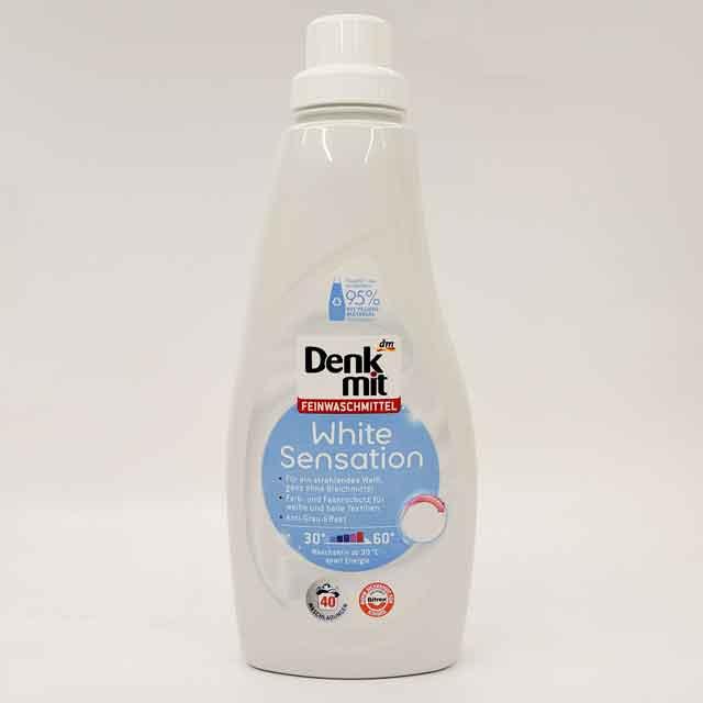 Гель для прання білої білизни суперконцентрат Denk Mit white sensation 40 прань 1л Німеччина, фото 1