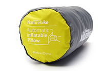 Самонадувна подушка для подорожей Naturehike Yellow, надувна подушка для сну з чохлом, фото 5