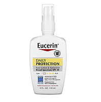 Ежедневный солнцезащитный лосьон для лица, SPF 30, Eucerin, без запаха, 118 мл
