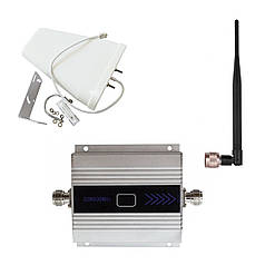 Комплект Репітер 1 діапазон 1800 МГц Aspor + Антена для репітера зовнішня 2G/3G/4G 800-2700МГц 10 дБ