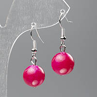 Сережки Тонований Кварц (іміт. акрил) гладка кулька d- 12,5мм+-, L-3.5см купити біжутерію дешево оптом в інтернеті