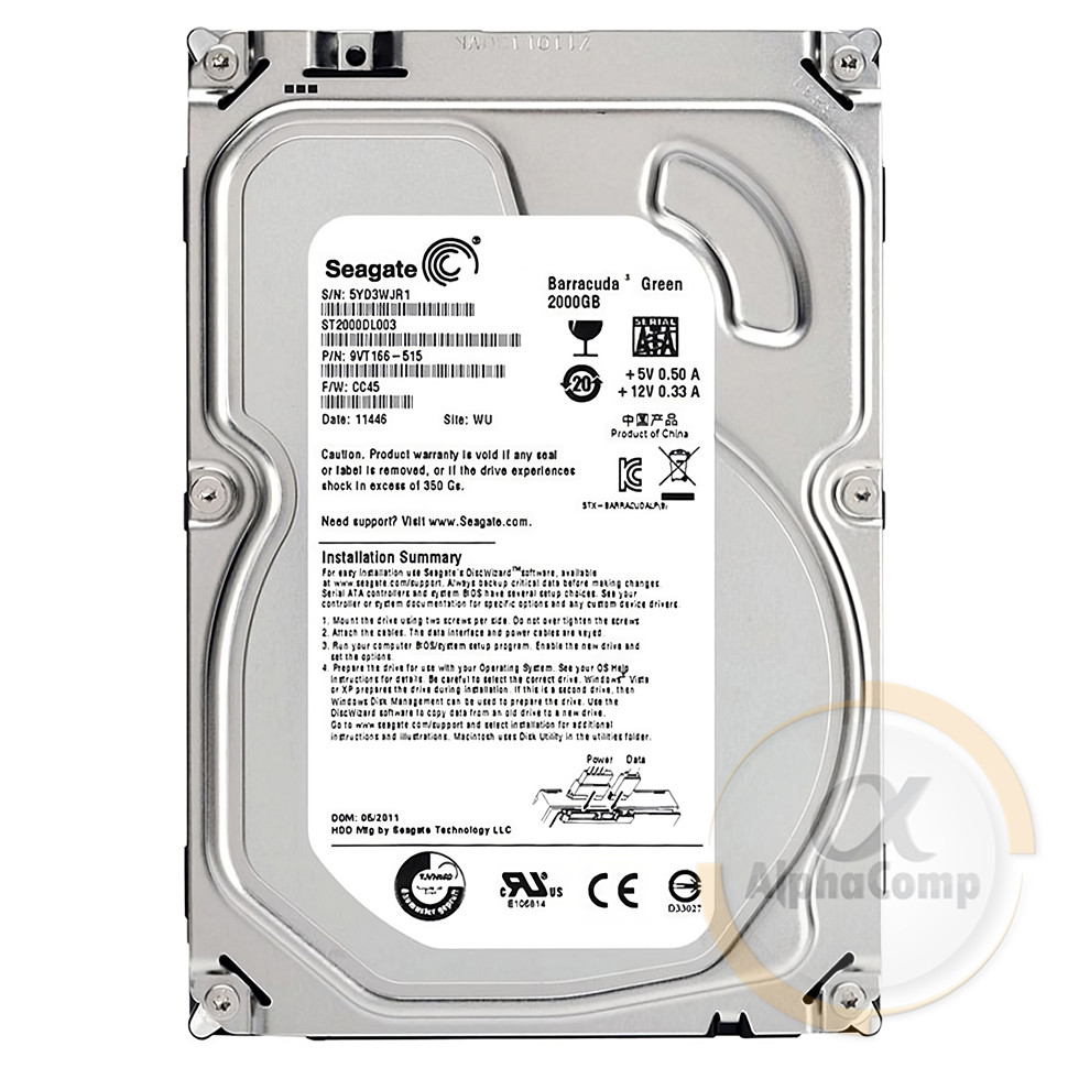 Жорсткий диск 3.5" 2Tb Seagate ST2000DL003 (64Mb • 5900 • SATA3) БВ