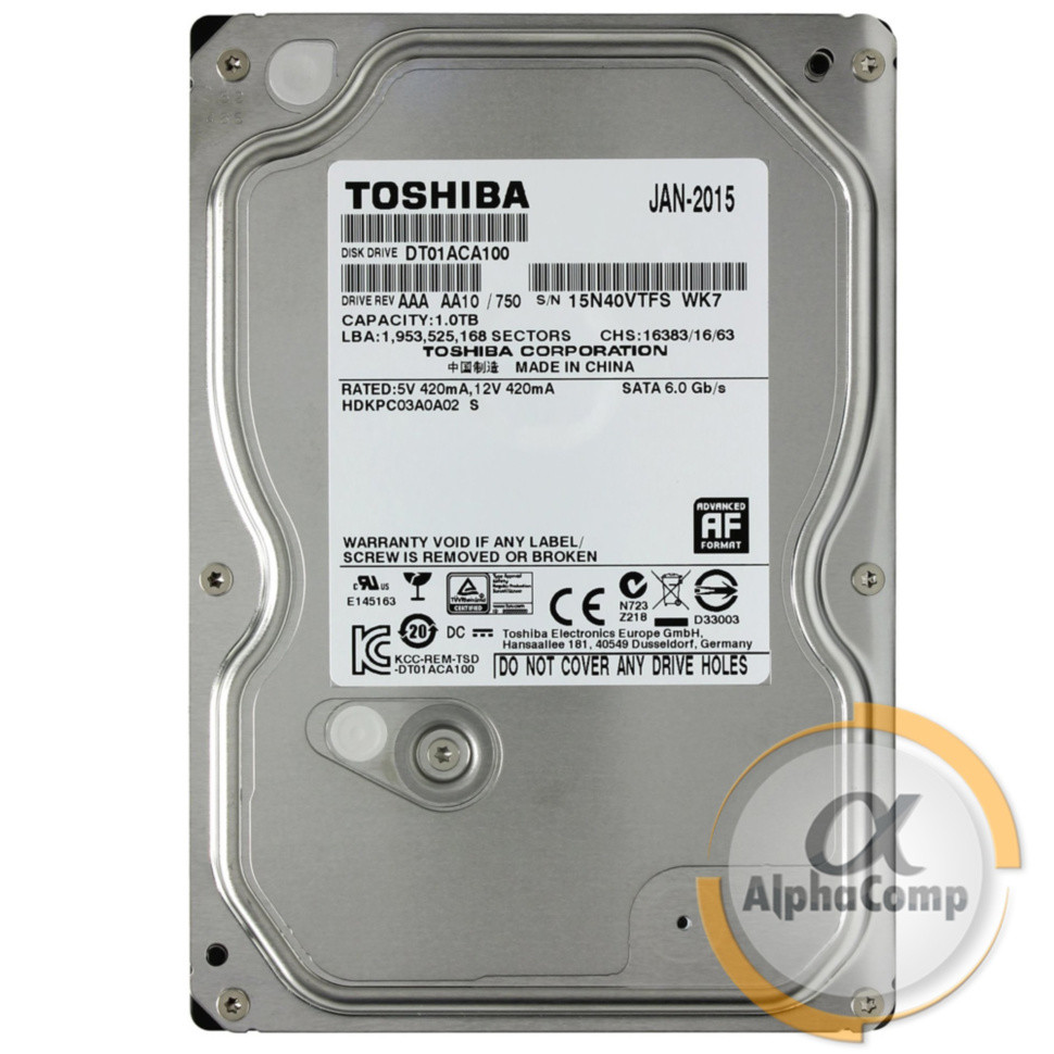 Жорсткий диск 3.5" 1Tb Toshiba DT01ACA100 (32Mb • 7200 • SATA3) БВ