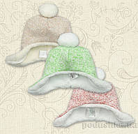 Шапка для малышей Меланжик Бетис вязаное полотно-махра Размер 56 -38 цвет зеленый
