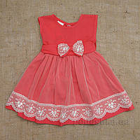 Платье нарядное для девочки Ангелина Бетис штапель 56 цвет коралловый
