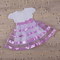 Платье с коротким рукавом Маленькая леди Бетис кулир лиловый 80