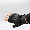 Тактичні рукавички з посиленим протектором і відкритими пальцями, Чорний M / Безпалі рукавички, фото 9