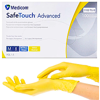 Перчатки нитриловые Medicom SafeTouch Advanced Yellow - 50 пар, размер M (без пудры) желтый, 3.5 г