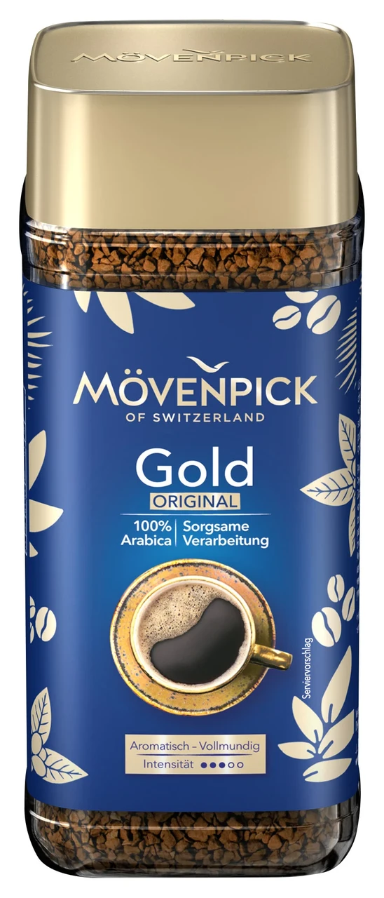 Кава розчинна Movenpick Original Gold 100% арабіка 100 грамів у скляній банці