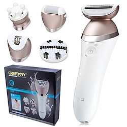 Електробритва жіноча акумуляторна 5в1 Geemy GM-7003 / Жіночий акумуляторний епілятор / Бритва для ніг