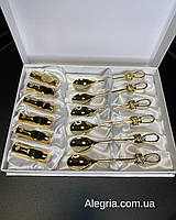 Набір із 6 десертних ложечок із позолотою