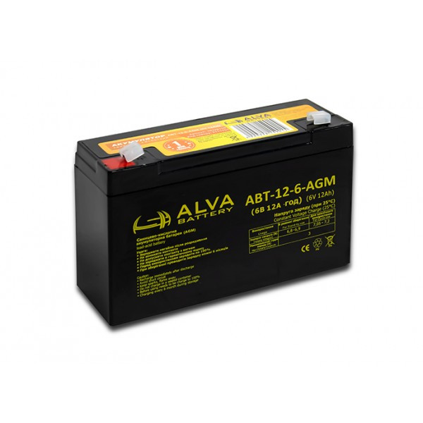 Аккумулятор свинцевий AGM АВТ-12-6-AGM (6V12AH)