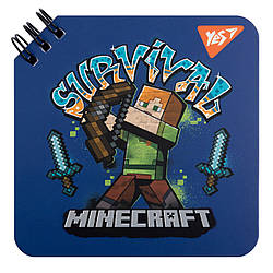 Блокнот YES 110х110 мм, 80 арк., подв. cпіраль Minecraft