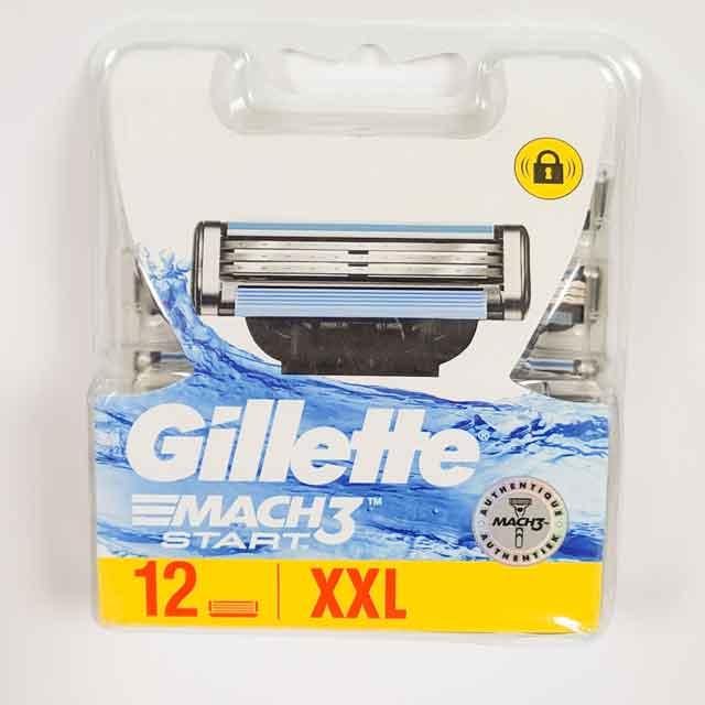 Змінні картриджі для гоління (леза касети) чоловічі Gillette Mach 3 Start касети 12 шт, леза для бритв