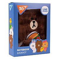 Блокнот пушистый YES "Line Friends" Brown