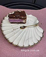 Порцелянова десертна тарілка "Морська мушля" (Pavone) FM- 34/8, фото 5
