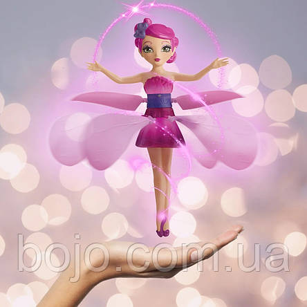 Інтерактивна іграшка літаюча від руки лялька фея Flying Fairy, сенсорна чарівниця рожева 20 см, фото 1