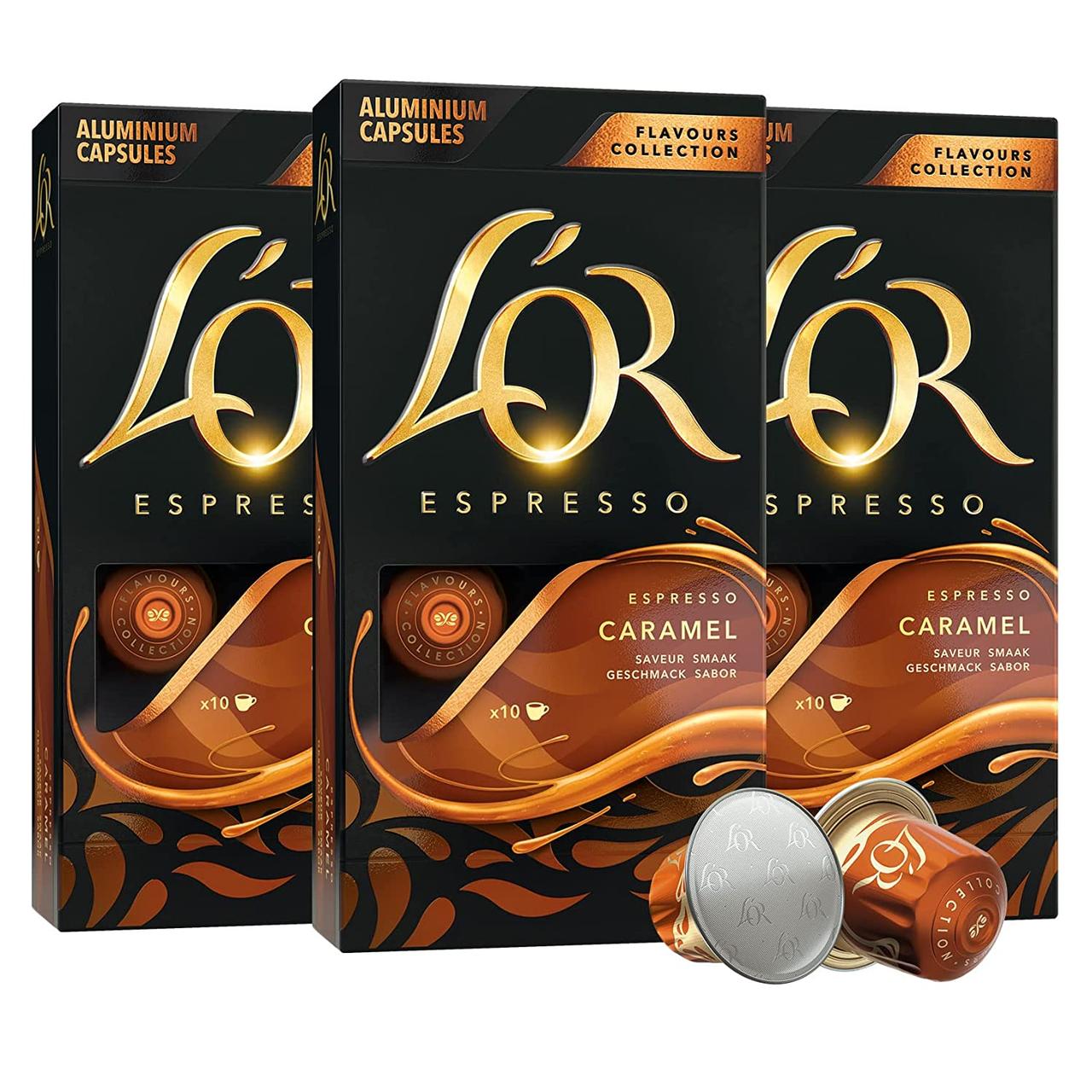 Triple Pack Nespresso L'or Espresso Caramel (3 упаковки по 10 капсул), фото 1