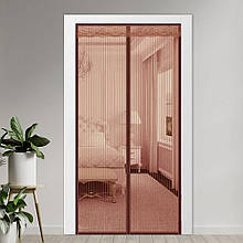 Дверна антимоскітна сітка-штора Magic Mesh на магнітах від комарів 210х100, Коричневий