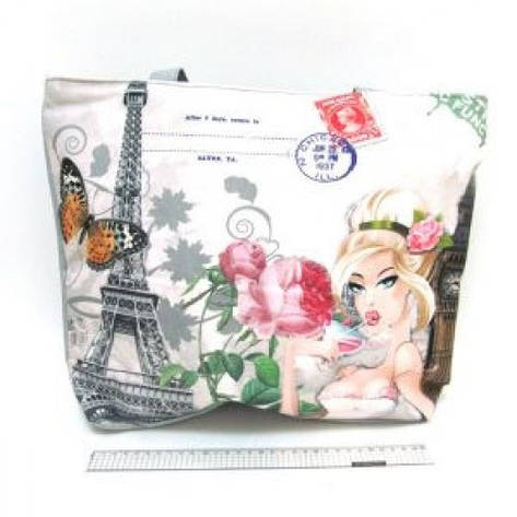 Сумка пляжна 0402 DSCN Ейфелева вежа 43*32*9см, фото 1