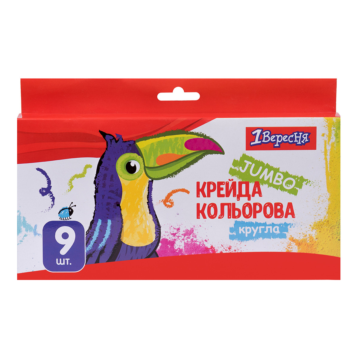 Крейда кольорова 1Вересня 9 шт. JUMBO "Zoo Land"