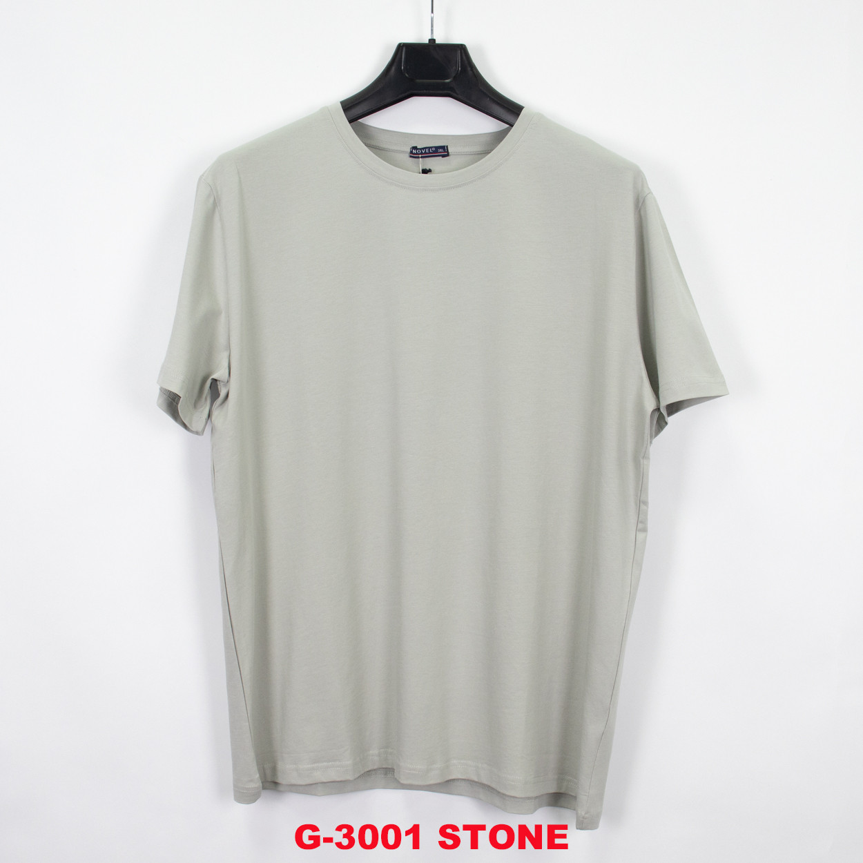 Футболка чоловіча NOVEL G-3001 STONE 95% бавовна 5% еластан 3XL(Р)