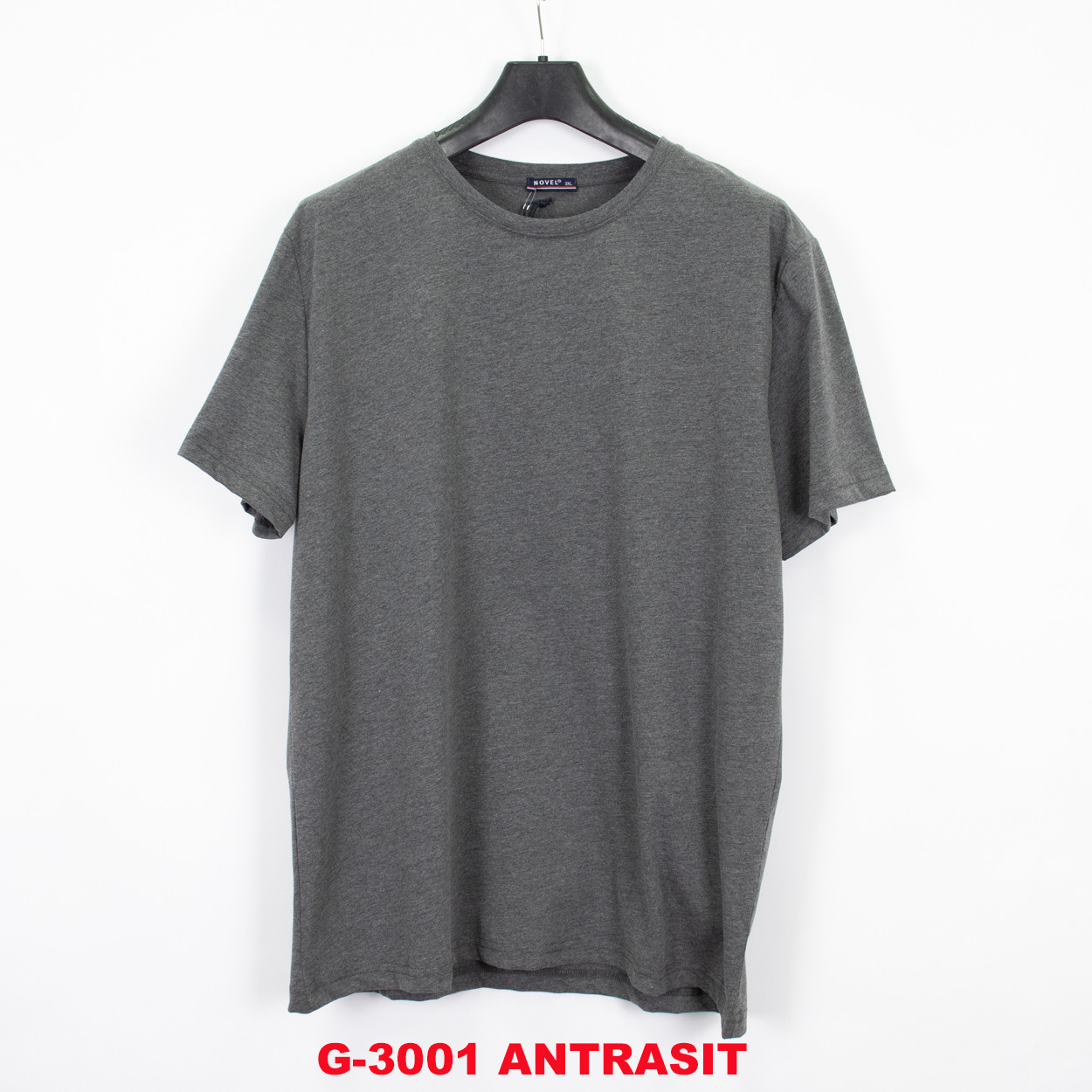 Футболка чоловіча NOVEL G-3001 ANTRASIT 95% бавовна 5% еластан 4XL(Р)