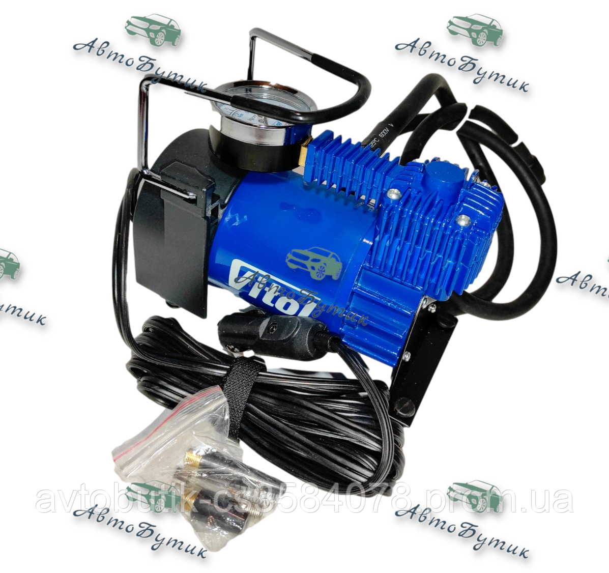 Автомобільний компресор Vitol насос для накачування коліс, фото 1