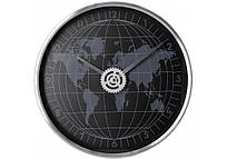 Годинник настінний металевий Ortima WORLD, чорний О52092