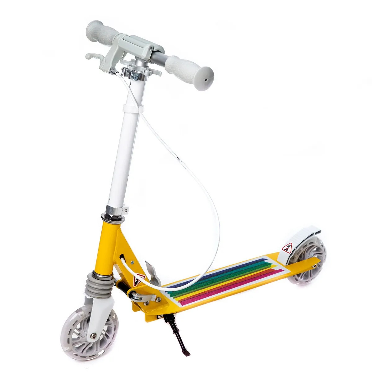 Самокат двоколісний складаний Urban Scooter 120, ручне гальмо, колеса 120 мм, Жовтий