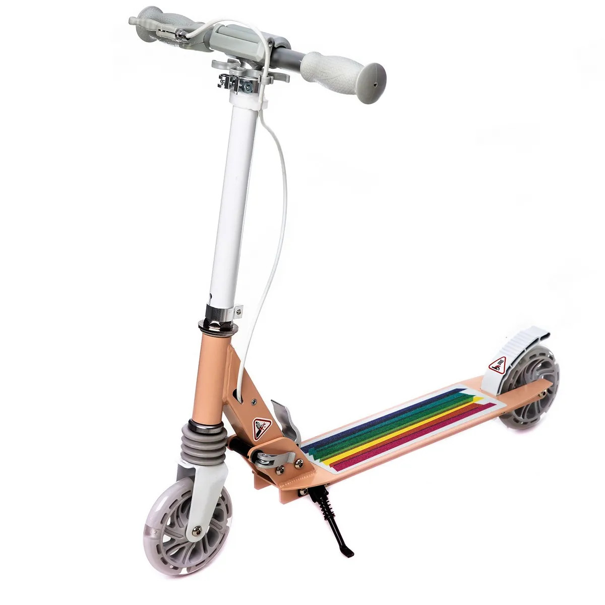 Самокат двоколісний складаний Urban Scooter 120, ручне гальмо, колеса 120 мм, Кремовий