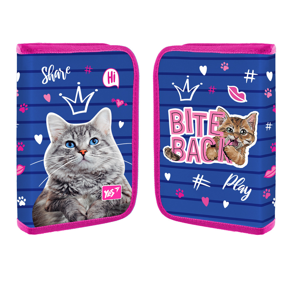 Пенал твердий YES одинарний з клапаном HP-03 Cats
