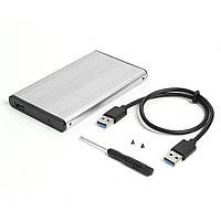 Корпус накопичувача USB3.0 A-SATA 22p Lucom (62.09.8411) корпус HDD 2.5 Silver 3000Gb