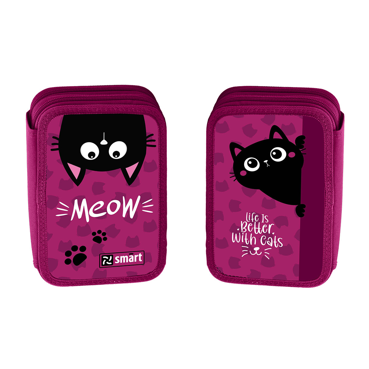 Пенал твердий SMART твердий подвійний HP-01 Cat rules, фото 1